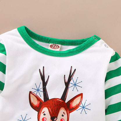 Autumn Christmas Deer Romper Children's One-piece