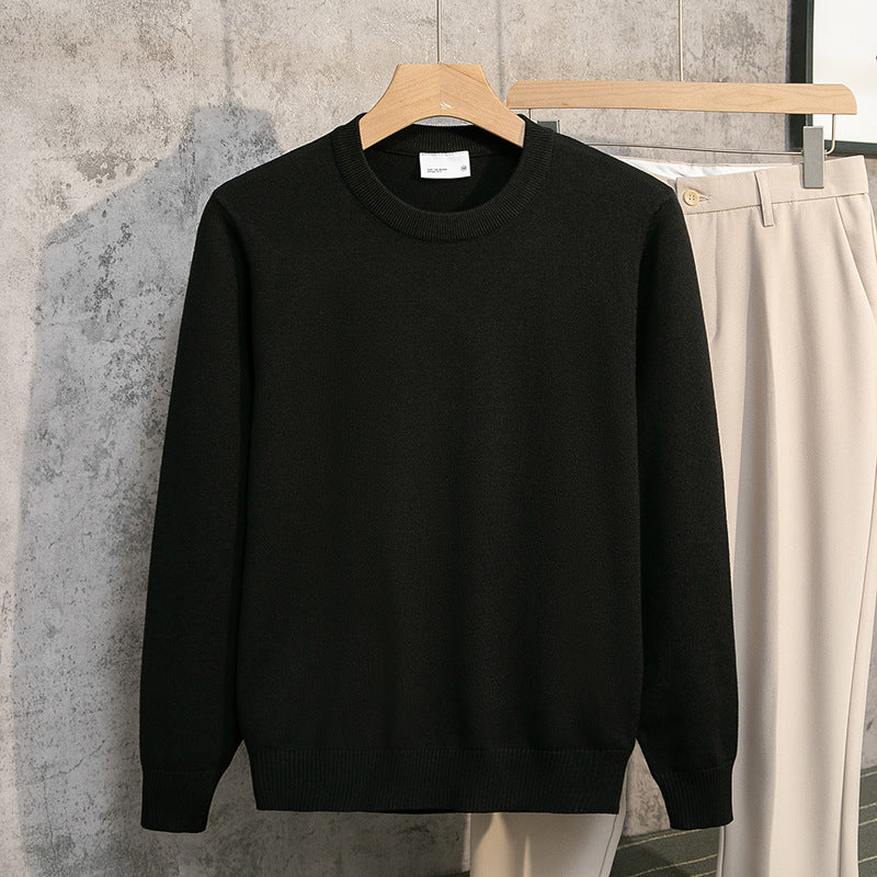 Mens Knitted Pullover With A Crew Neck