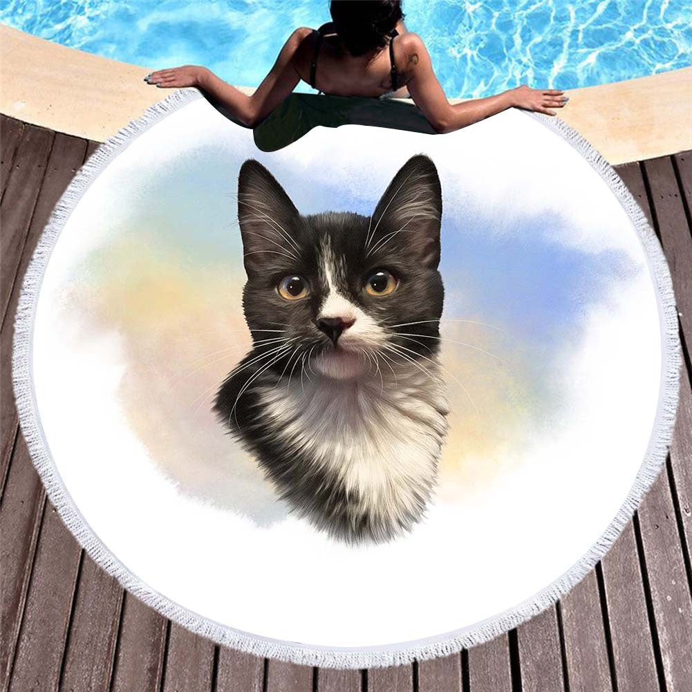 3D printed cat and dog beach towel