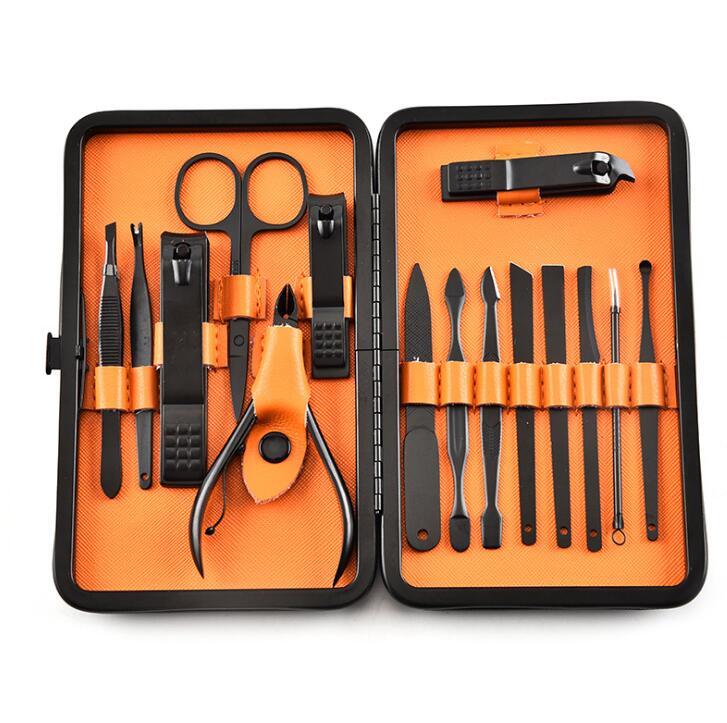 Black Stainless Steel Manicure Set 15-Piece