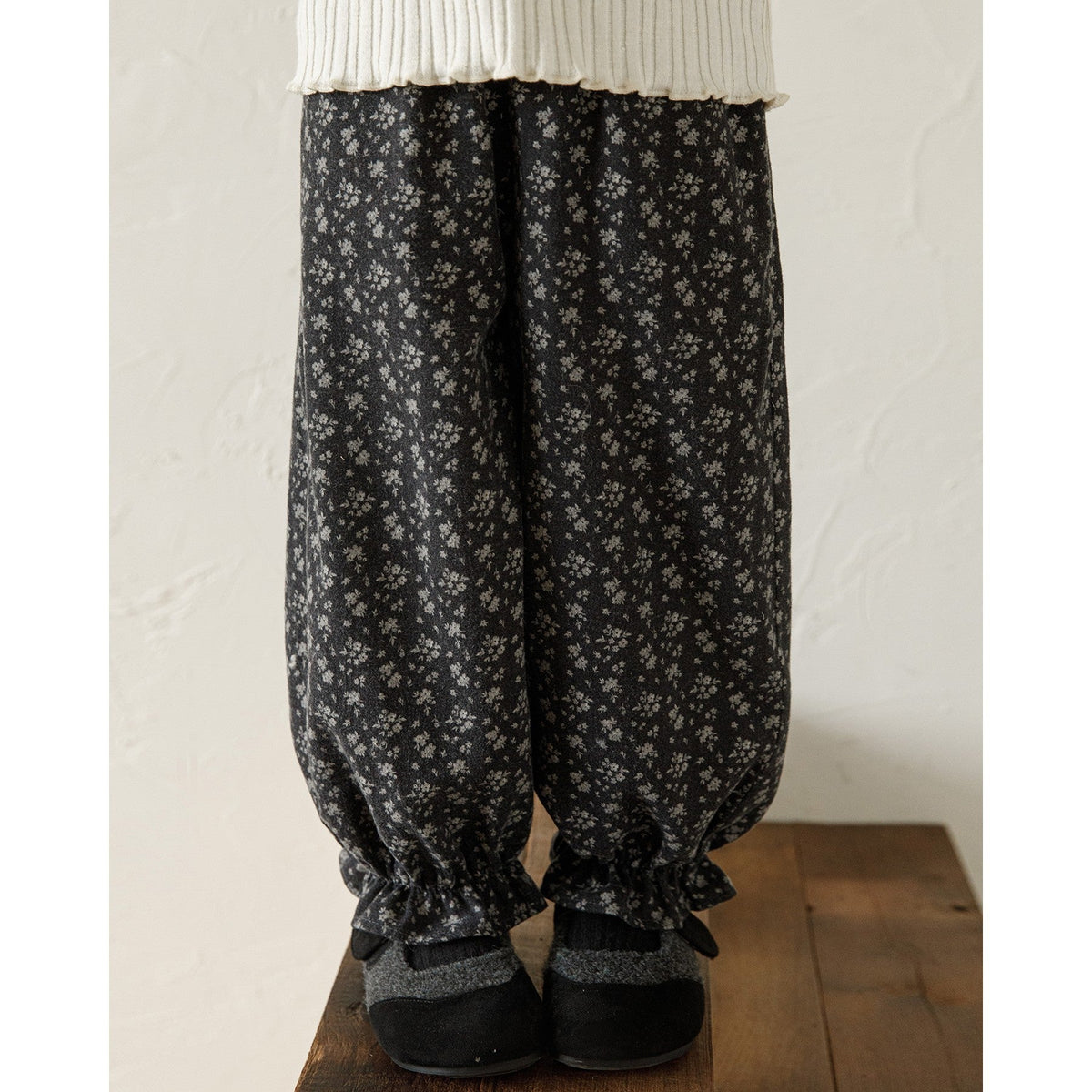 Autumn Floral-print Harem Pants For Girls