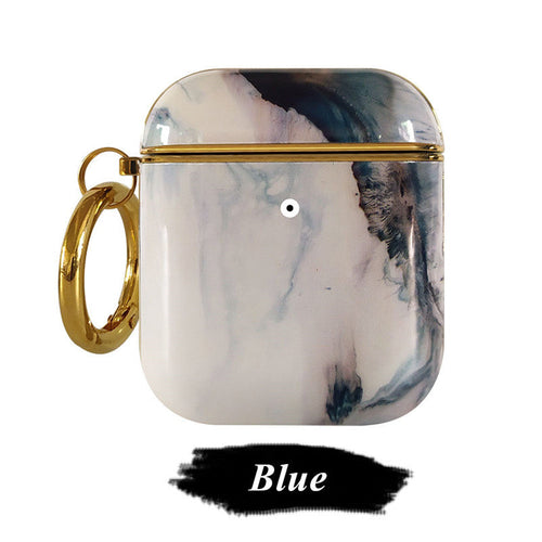 Compatible with Apple, Plating TPU Marble Pattern Soft Shell AirPods Cover