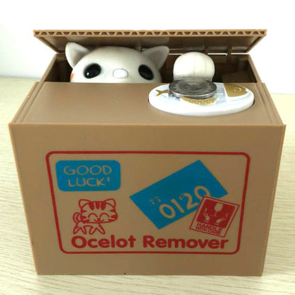 Automated Plastic Coin Bank in Panda/Cat Shape - Electronic Deposit, Savings for Kids, Great Gift