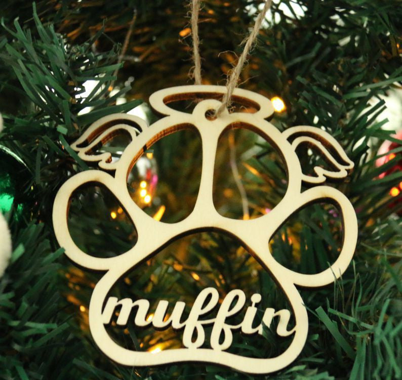 Creative Wooden Pendant, Dog Cat Paw