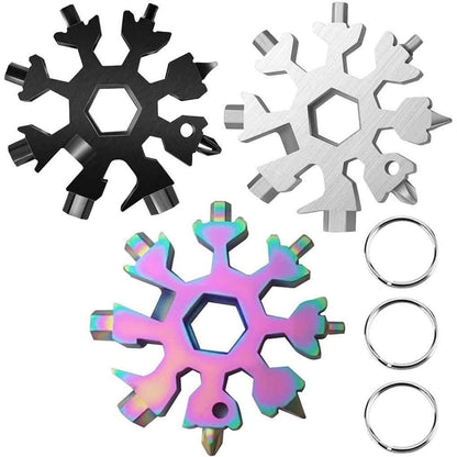 18-in-1 Multi-Tool Stainless Steel Snowflake-Shaped Tool