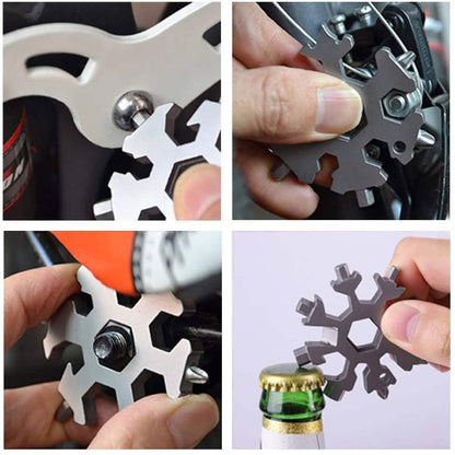 18-in-1 Multi-Tool Stainless Steel Snowflake-Shaped Tool