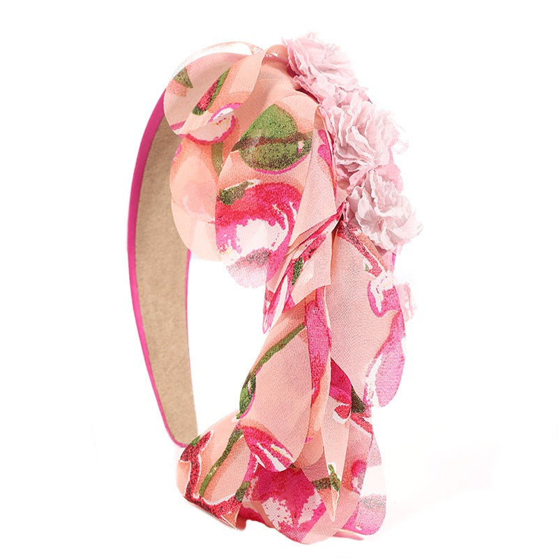 Fashionable leopard print fabric flower headband