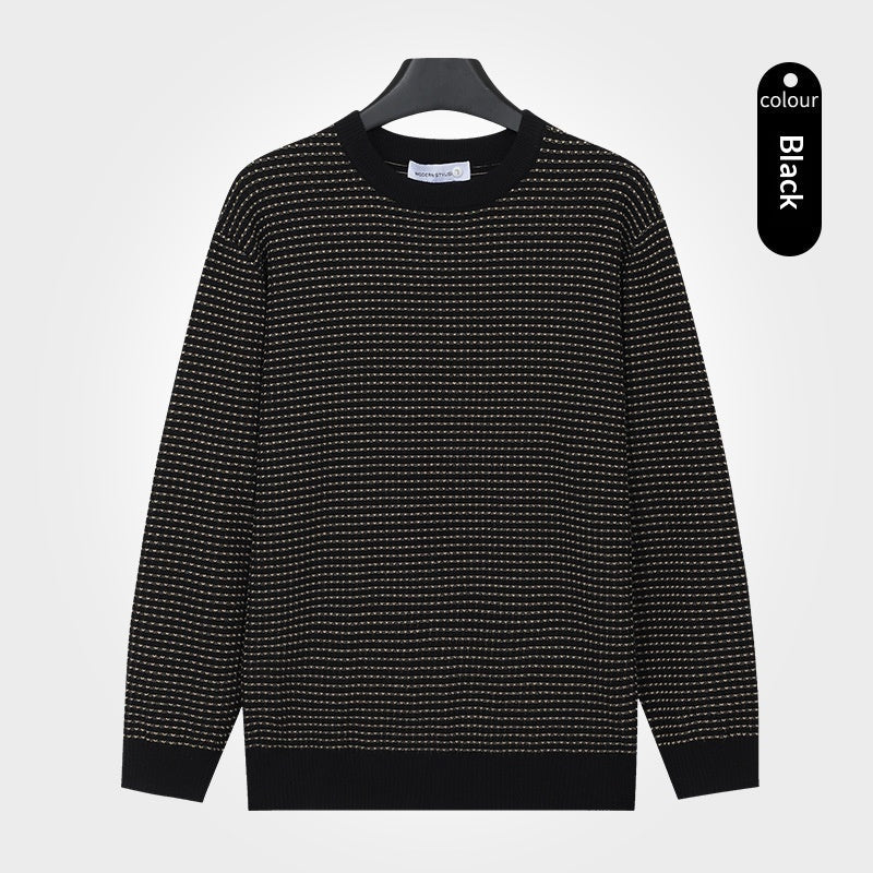 Mens Casual Round-neck Knit Sweater