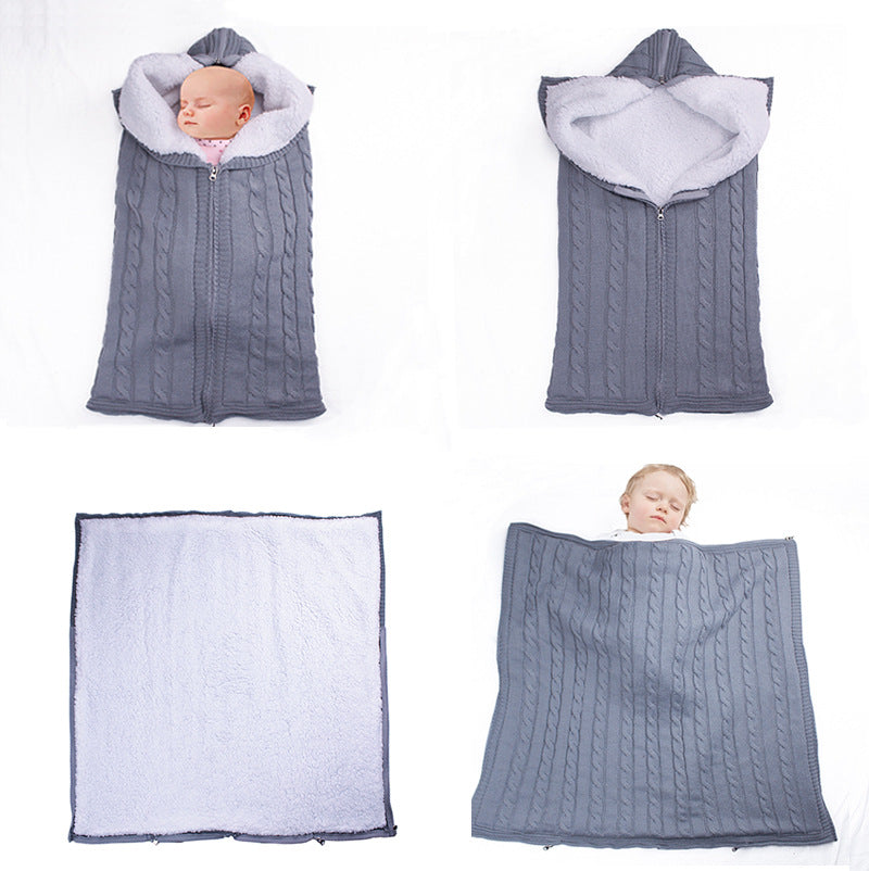 Baby Zipper Sleeping Bag Plus Velvet