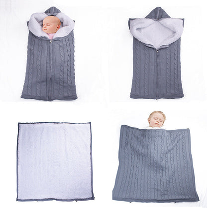 Baby Zipper Sleeping Bag Plus Velvet