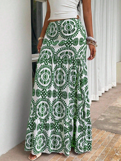 Womens Skirt Bohemian-style Printed Dress