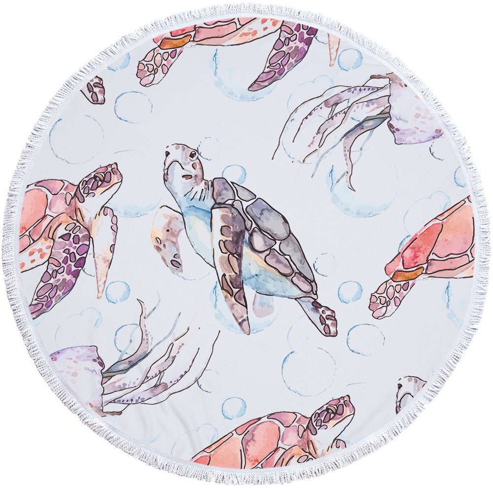 Microfiber round beach towel yoga mat