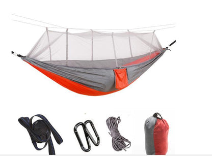 Portable Parachute Hammock with Mosquito Net - Army Green