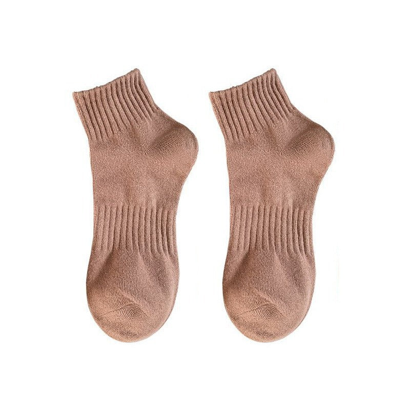 Womens Mid-calf Socks Solid-color Athletic Socks