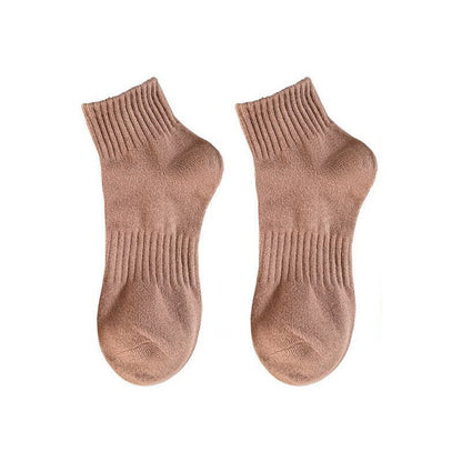 Womens Mid-calf Socks Solid-color Athletic Socks