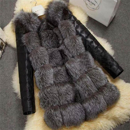 Faux Fur Coat Coat Slim Leather Jacket Women's Clothing