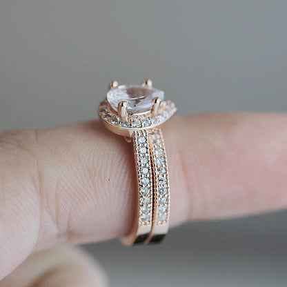 Pear Shaped Water Drop Zircon Engagement Ring Ladies Jewelry