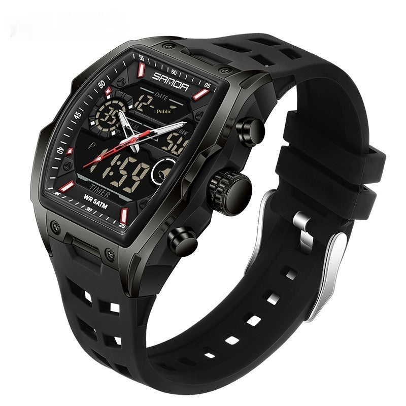 Multifunctional Cask-Shaped Luminous Sports Electronic Watch