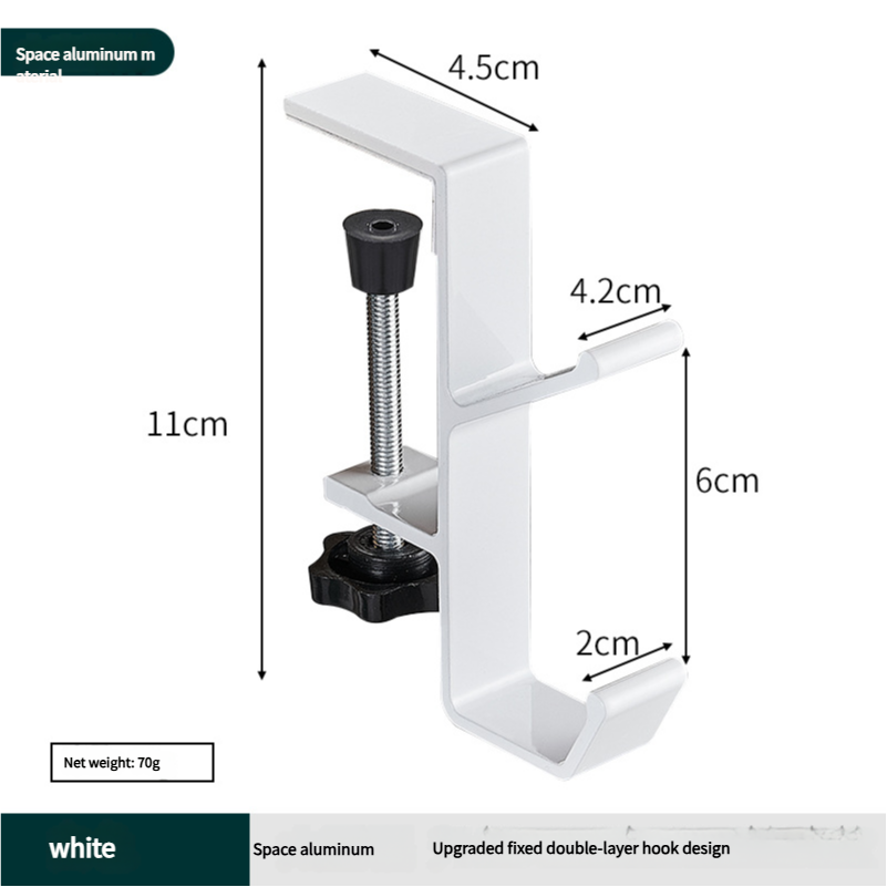 Portable student backpack hook, office desk mobile headphone hook, table side umbrella hook Hook storage