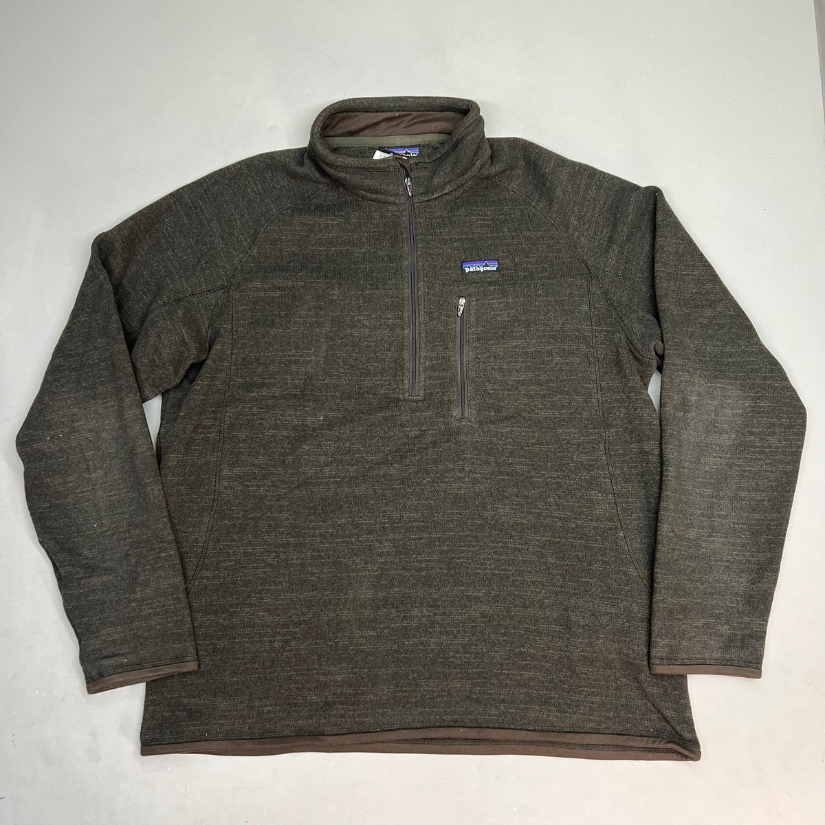 PATAGONIA Quarter Zip w/ Pocket 100% Polyester Jacket Men's Sz XL Brown (Used)