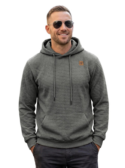 Mens Highly Elastic Jacquard Hooded Long-Sleeve Sweatshirt