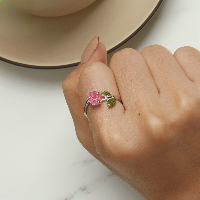 UV-activated Color-changing Flower Open Ring