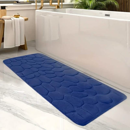 Ultra-Soft Memory Foam Bath Mat – Non-Slip, Absorbent (Gray Hexagon)