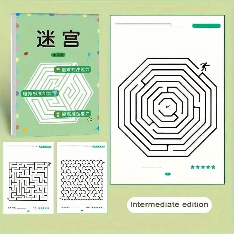 192 Patterns Concentration Maze Training Book