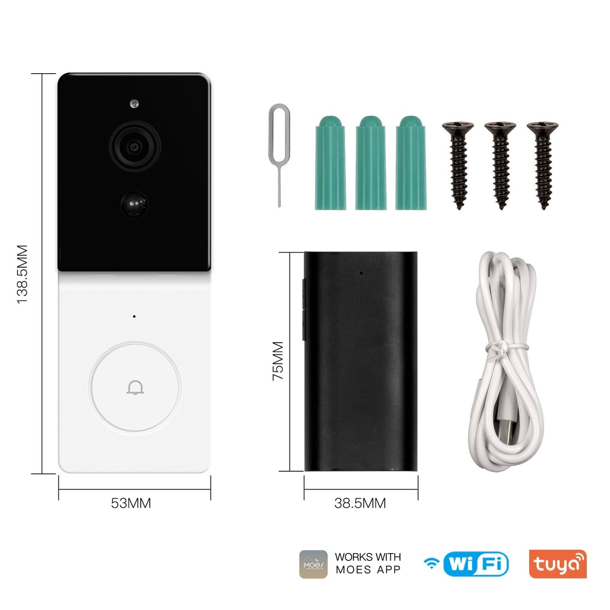 Smart Home WiFi Video Doorbell Camera Two-way Audio Intercom