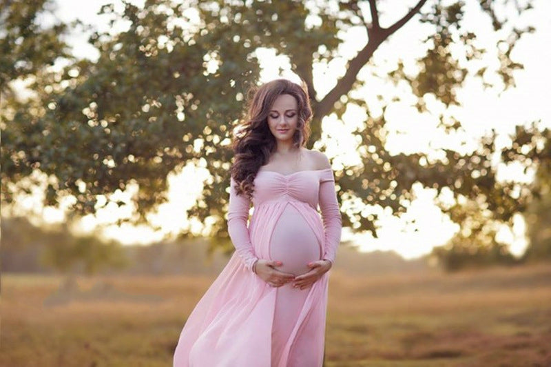 Photo Mopping Long Maternity Skirt
