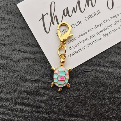Colorful Oil-drop Turtle Keychain Pendant, Alloy Accessory, Creative Design