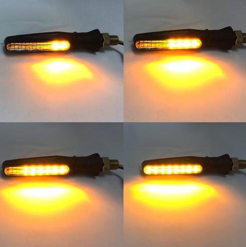 Newest 4x Universal Flowing LED Motorcycle Turn Signals