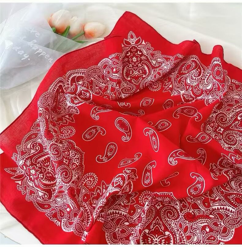 Korean-style Fresh And Delicate Floral Silk Scarf
