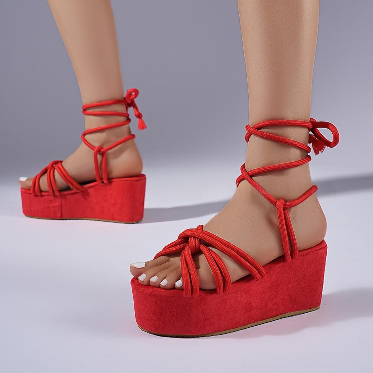 Summer Fish-mouth Strap Wedge Sandals