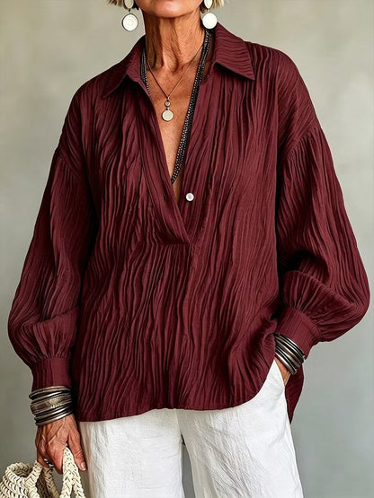 Women's V-neck Long Sleeve Shirt