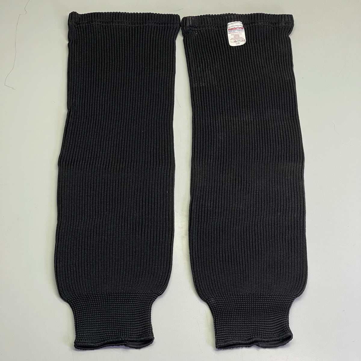 MODELLINE Solid/Practice Knit Hockey Socks Large Black SOL2