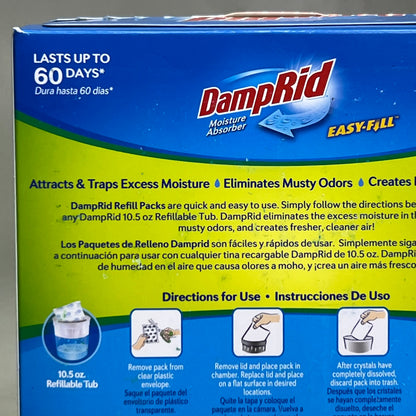 DAMPRID (2 PACK) 10.5 oz Fragrance Free Moisture Absorber Refill (4-Count)
