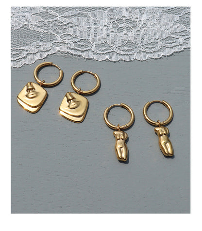 Body Art Side Face Heavy Circle Earrings