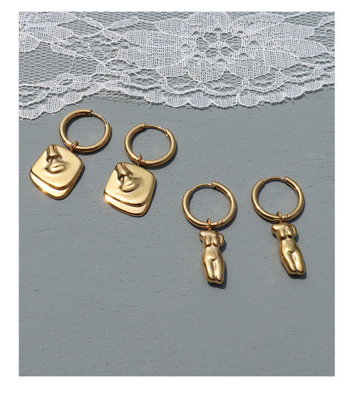 Body Art Side Face Heavy Circle Earrings