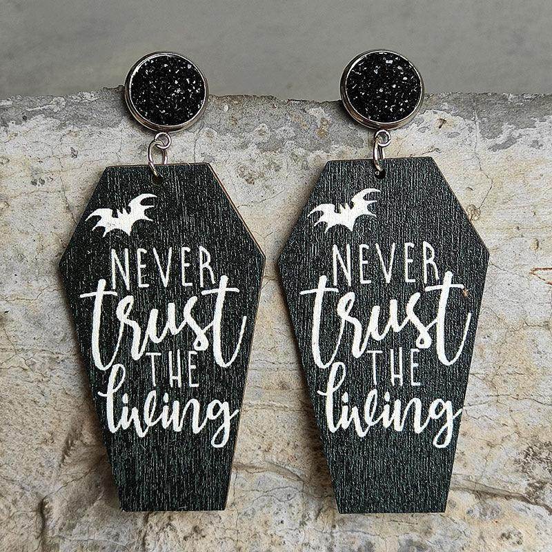 Coffin Shape Wooden Dangle Earrings for Unique Style