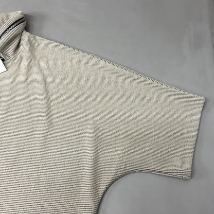 MULTIPLES Zippered Cowl Neck Top Petite Women's Sz PL Stone M44802TP