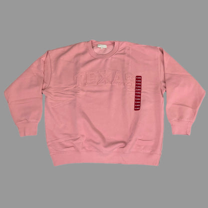 STATE OF MINE Women's Texas Print Sweatshirt Sz-XLarge Blush 15711