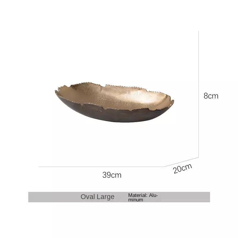 Modern Luxury Oval Edge Decorative Tray Creative Home Dining Table Fruit Plate Ornament
