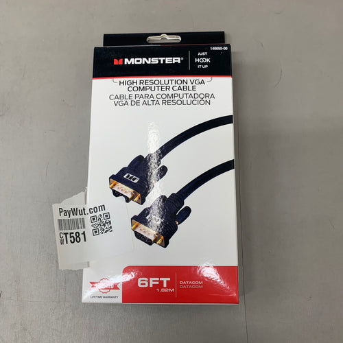 MONSTER High Resolution VGA Computer Cable 6ft Blue 140050-00