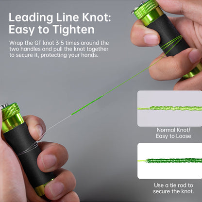 Aluminum alloy traction rod – anti-slip rubber, hook line for pulling/knotting, fishing tool with hand & line protection.
