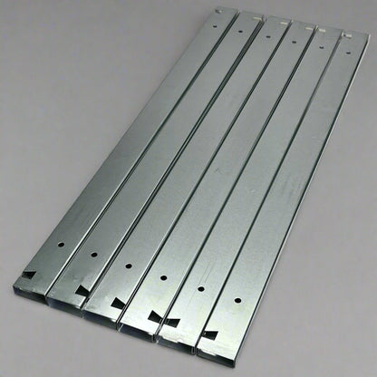 (6 Pcs) Steel Raceway I100 Sz 25" L x 1" W, Grey