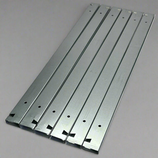(6 Pcs) Steel Raceway I100 Sz 25" L x 1" W, Grey