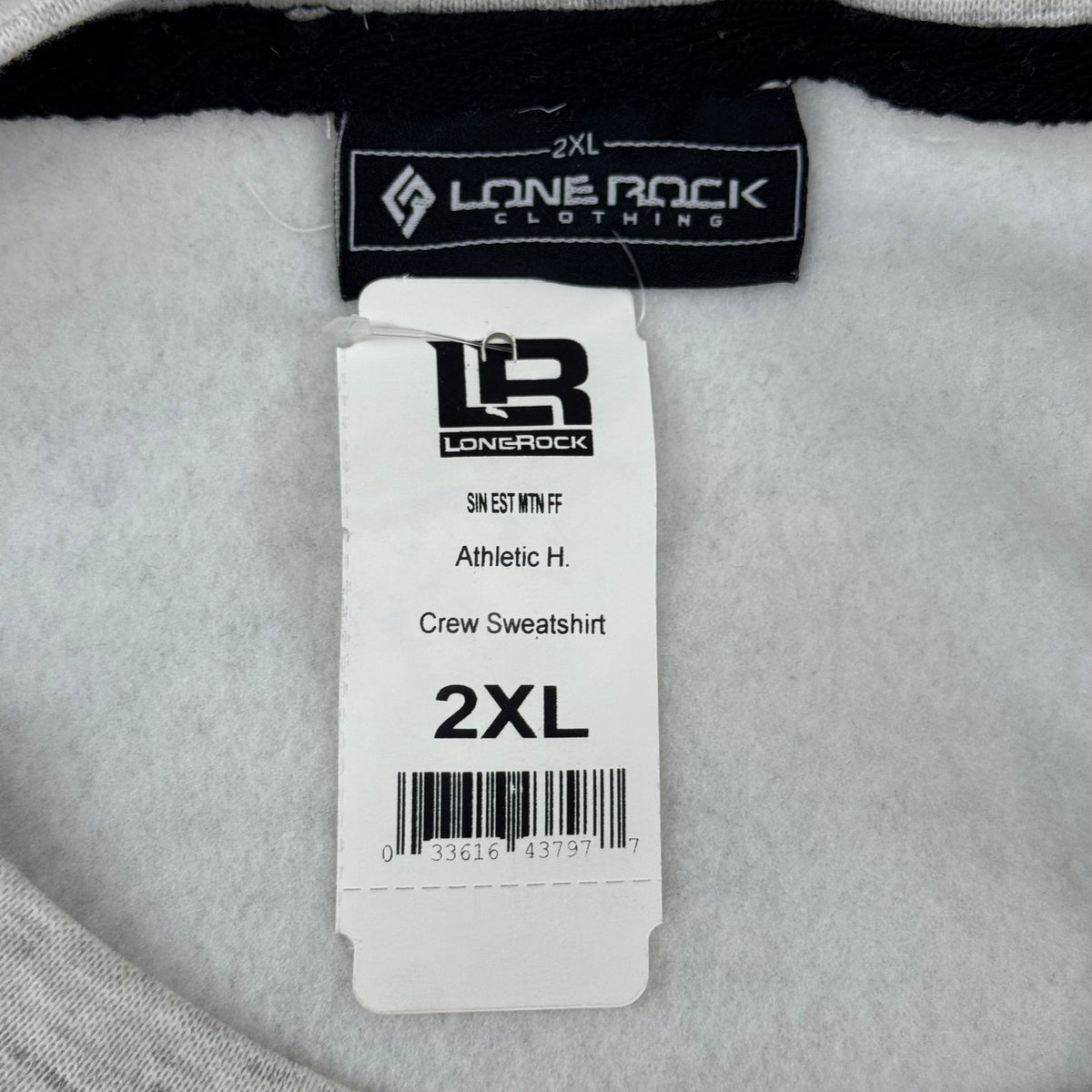 LONEROCK Helen Georgia Crew Sweatshirt Sz 2X-Large Grey/White