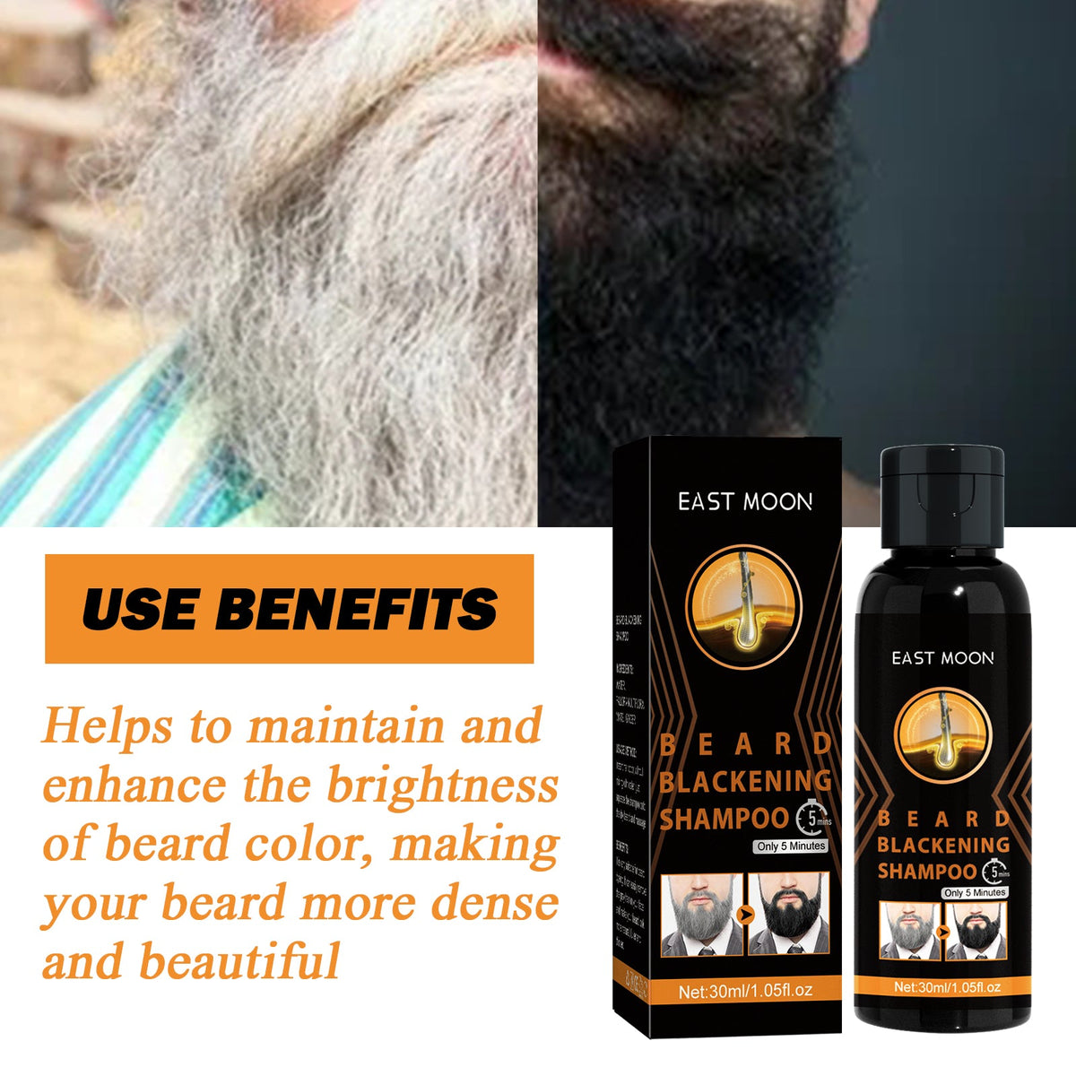 Shampoo Men's Hair Cleansing Moisturizing Massage Treatment Smoothing Dark Hair Shampoo