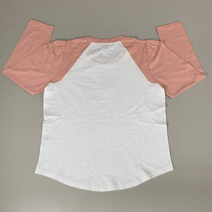 VERONICA BEARD Jeans Women's Mason Baseball Tee Sz-S Rosebloom/White